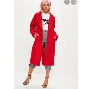 Long faux wool coat